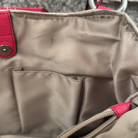 Vintage Coach Campbell Abby COACH Khaki & Pink Signature Hobo Shoulder Bag - Picture 12 of 15